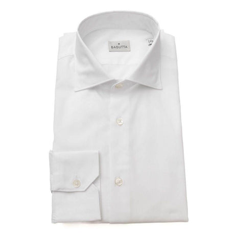 Bagutta White Cotton Men Shirt - Hilstor
