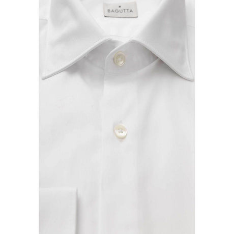 Bagutta White Cotton Men Shirt - Hilstor