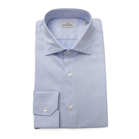 Bagutta Light Blue Cotton Men Shirt - Hilstor