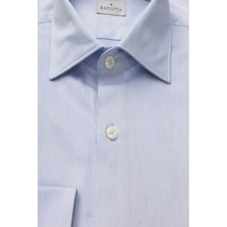 Bagutta Light Blue Cotton Men Shirt - Hilstor