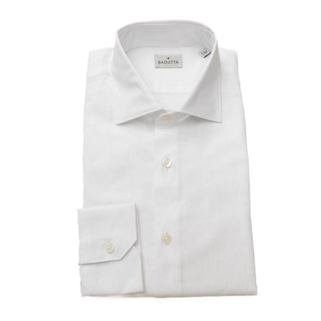 Bagutta White Cotton Men's Classic Shirt - Hilstor