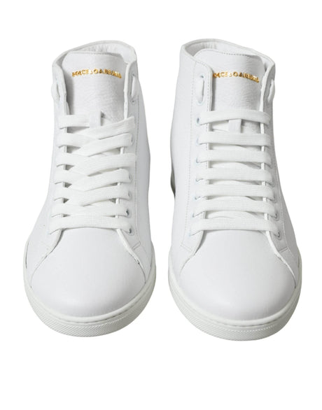 Dolce & Gabbana White Saint Tropez High Top Men Sneakers Shoes - Hilstor