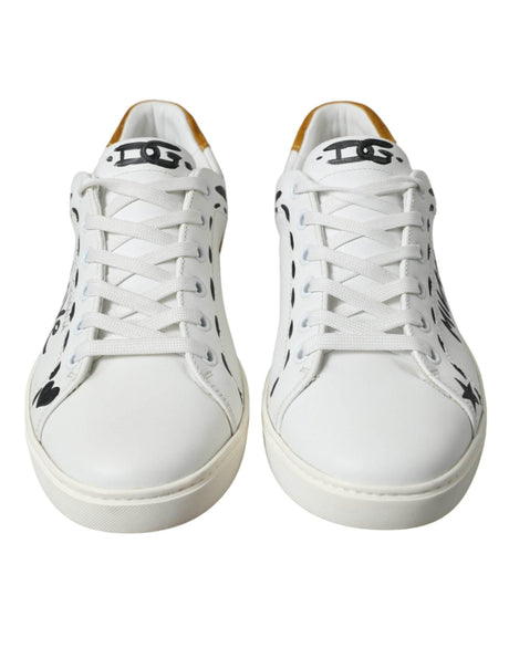 Dolce & Gabbana White Leather LOVE Milano Men Sneakers Shoes - Hilstor