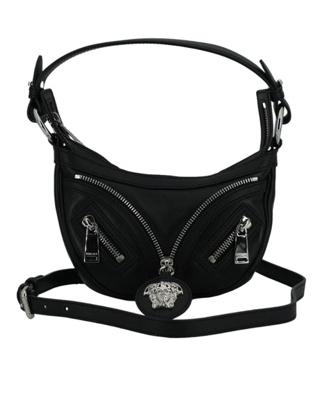 Versace Elegant Black Mini Hobo Shoulder Bag - Hilstor