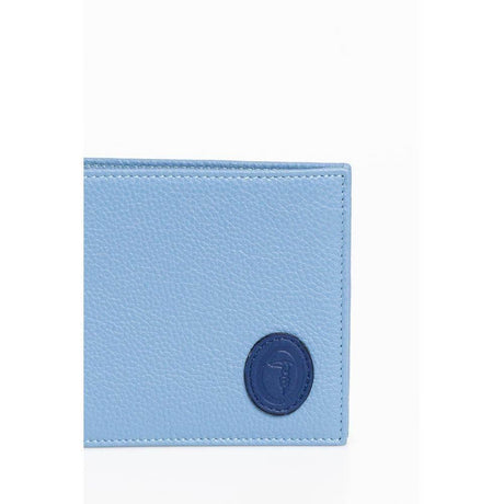 Trussardi Light Blue Leather Men Wallet - Hilstor