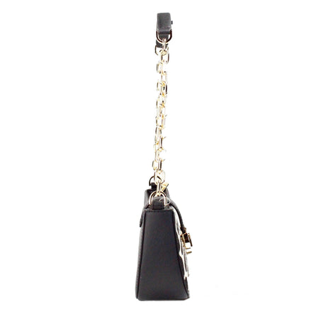 Michael Kors Carmen Small Black Haircalf Pouchette Shoulder Crossbody Bag - Hilstor