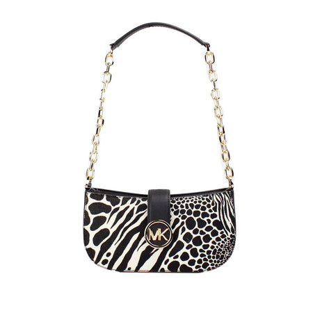 Michael Kors Carmen Small Black Haircalf Pouchette Shoulder Crossbody Bag - Hilstor