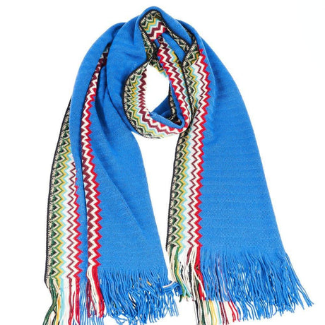 Missoni Blue Wool Men Scarf - Hilstor