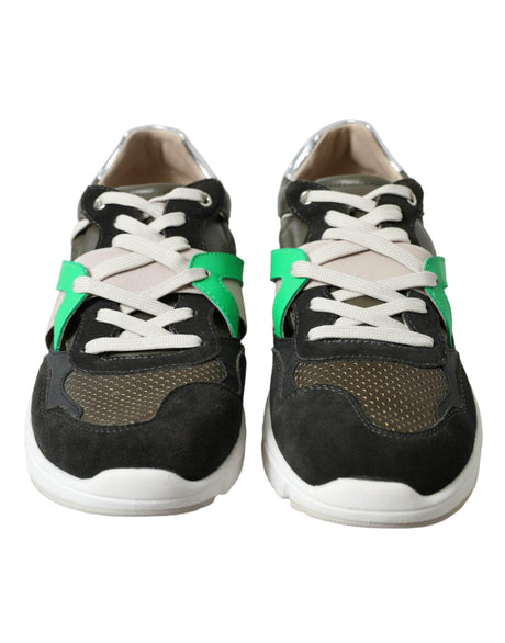 Dolce & Gabbana Multicolor Leather Suede Low Top Sneakers Shoes - Hilstor