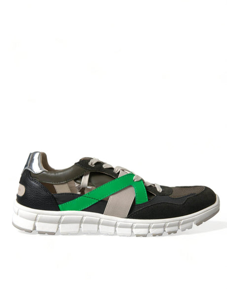 Dolce & Gabbana Multicolor Leather Suede Low Top Sneakers Shoes - Hilstor