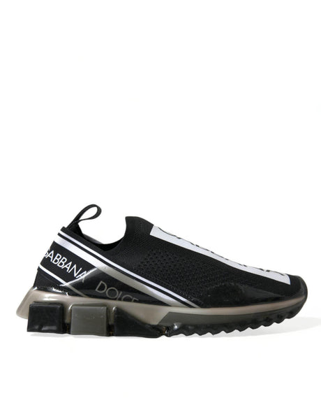 Dolce & Gabbana Black White Slip On Sneakers Sorrento Shoes - Hilstor