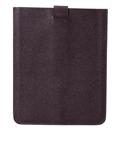 Dolce & Gabbana Dark Brown Leather Logo Plaque Cover Sleeve Tablet Case - Hilstor