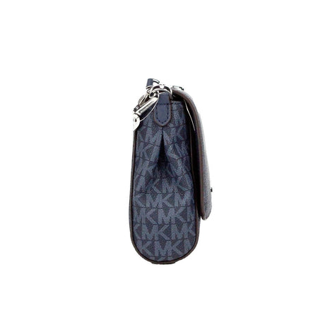 Michael Kors Jet Set Medium Navy Blue PVC Convertible Pouchette Crossbody Bag - Hilstor