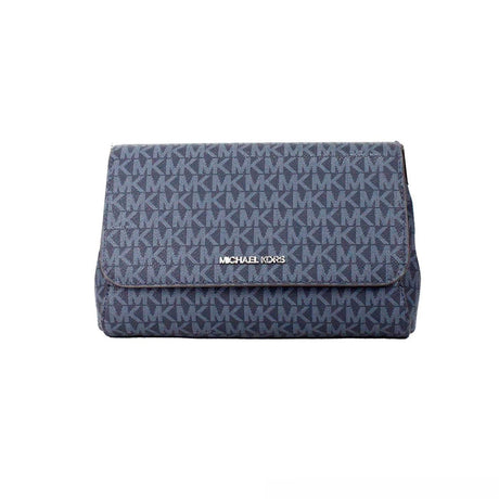Michael Kors Jet Set Medium Navy Blue PVC Convertible Pouchette Crossbody Bag - Hilstor