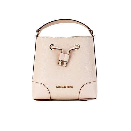 Michael Kors Mercer Small Powder Blush Pebble Leather Bucket Crossbody Bag Purse - Hilstor
