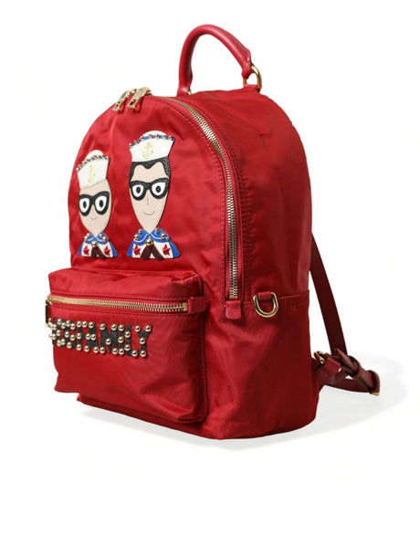 Dolce & Gabbana Red #DGFAMILY Embellished Backpack VULCANO Bag - Hilstor
