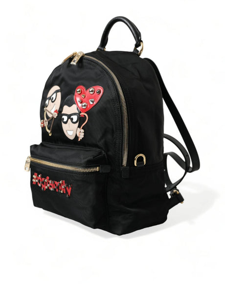 Dolce & Gabbana Black #DGFAMILY Embellished Backpack VULCANO Bag - Hilstor