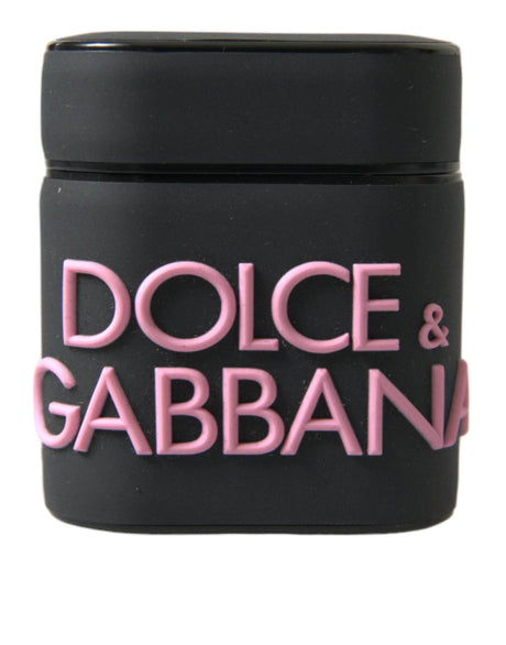 Dolce & Gabbana Black Pink Silicone Embossed Logo Airpods Case - Hilstor