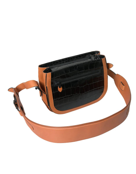 Balenciaga Black Brown Exotic Skin Leather Shoulder Camera Purse Bag - Hilstor