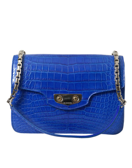 Balenciaga Blue Exotic Leather Neo Classic Small Shoulder Bag - Hilstor