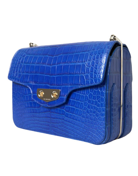 Balenciaga Blue Exotic Leather Neo Classic Small Shoulder Bag - Hilstor