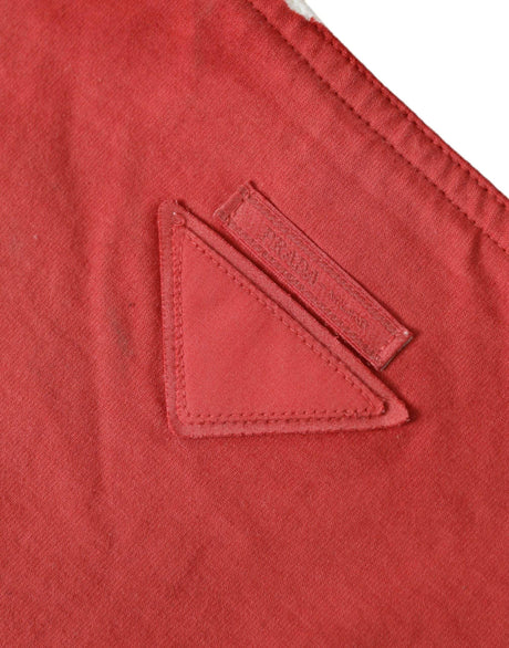 Prada Red Jersey Fabric Logo Shoulder Shopping Tote Bag - Hilstor