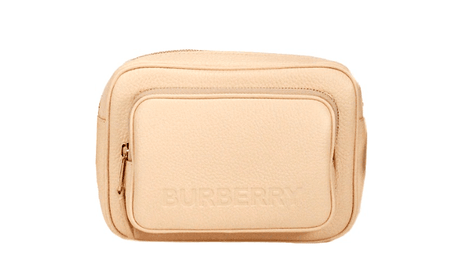 Burberry Small Branded Peach Pink Grainy Leather Camera Crossbody Bag - Hilstor