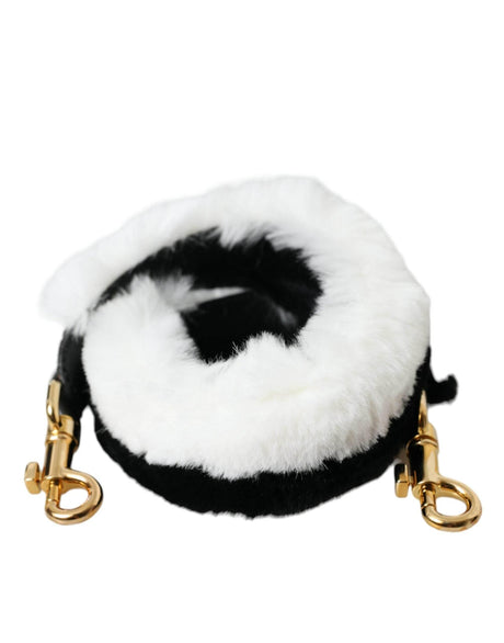 Dolce & Gabbana Black White Lapin Fur Accessory Shoulder Strap - Hilstor