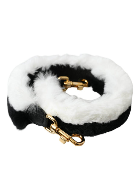 Dolce & Gabbana Black White Lapin Fur Accessory Shoulder Strap - Hilstor