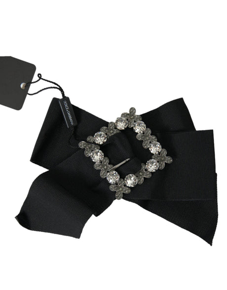Dolce & Gabbana Black Swarovski Crystal Embellished Hair Clip - Hilstor