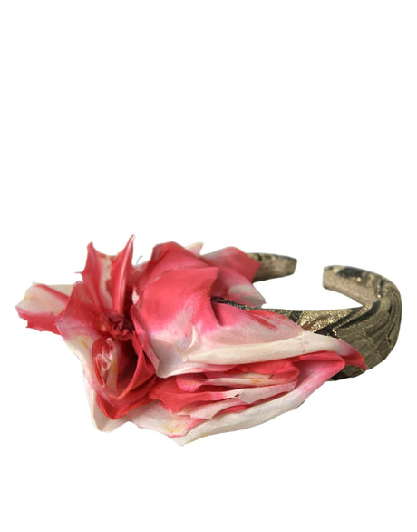 Dolce & Gabbana Multicolor Floral Applique Silk Women Headband Diadem - Hilstor
