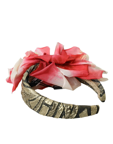 Dolce & Gabbana Multicolor Floral Applique Silk Women Headband Diadem - Hilstor