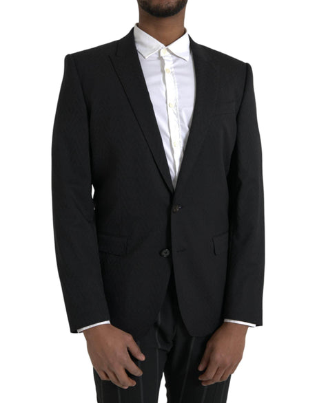 Dolce & Gabbana Black MARTINI Slim Fit Jacket Coat Blazer - Hilstor