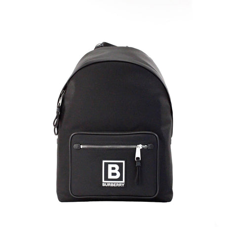 Burberry Abbeydale Branded Stamp Black Nylon Backpack Shoulder Bookbag - Hilstor