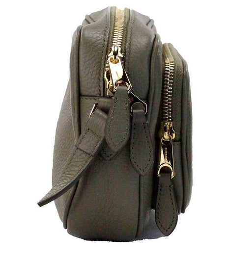 Burberry Small Branded Dark Fern Green Grainy Leather Camera Crossbody Bag - Hilstor