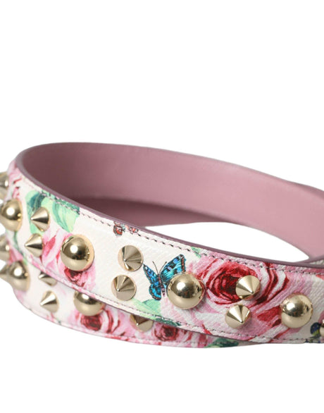Dolce & Gabbana Pink Floral Handbag Accessory Shoulder Strap - Hilstor