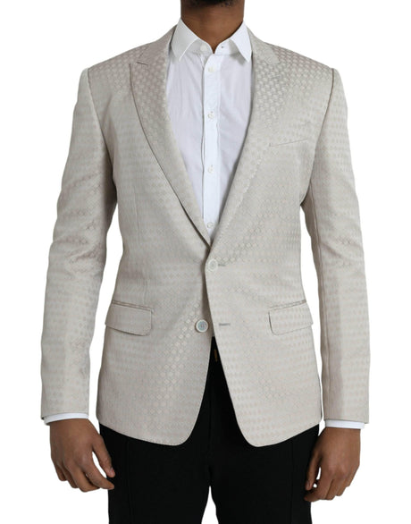 Dolce & Gabbana Beige MARTINI Single Breasted Coat Blazer - Hilstor