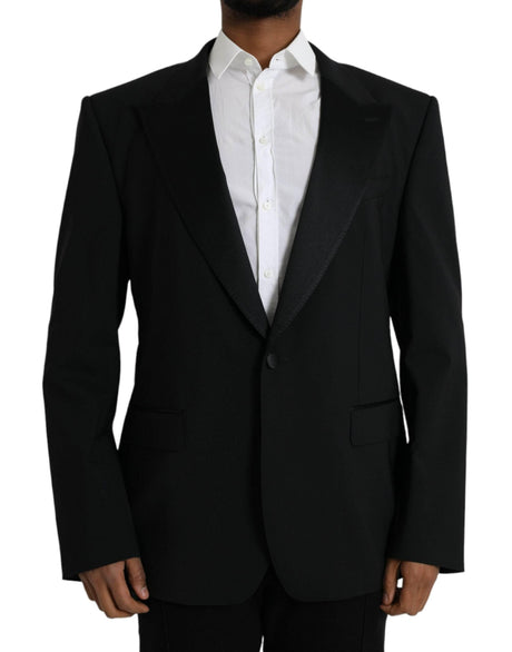 Dolce & Gabbana Black SICILIA Single Breasted Coat Blazer - Hilstor