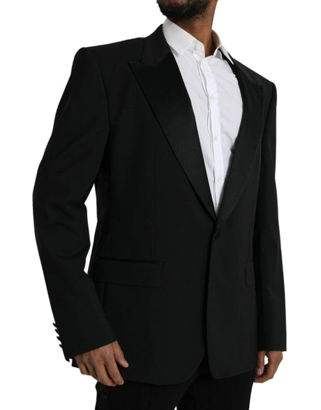 Dolce & Gabbana Black SICILIA Single Breasted Coat Blazer - Hilstor