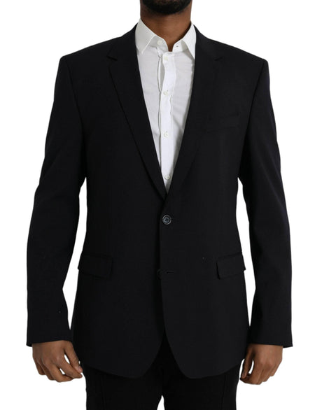 Dolce & Gabbana Black MARTINI Single Breasted Coat Blazer - Hilstor