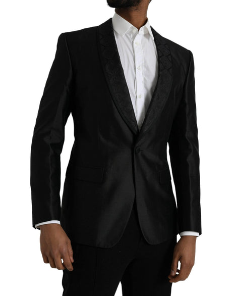 Dolce & Gabbana Black MARTINI Single Breasted Coat Blazer - Hilstor