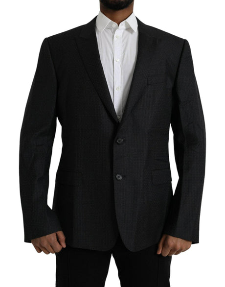 Dolce & Gabbana Black Wool MARTINI Single Breasted Coat Blazer - Hilstor