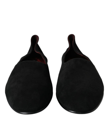 Dolce & Gabbana Black Suede Loafers Formal Dress Slip On Shoes - Hilstor