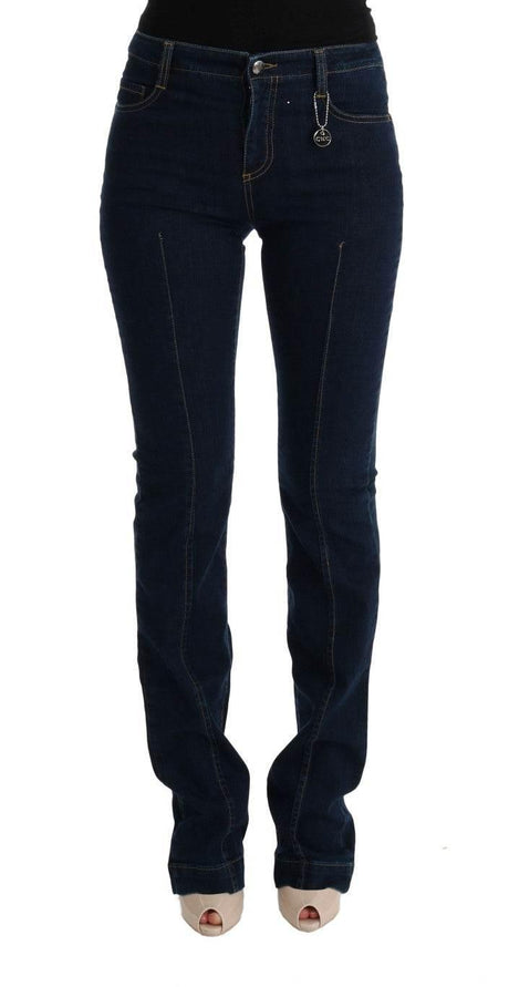 Costume National Blue Cotton Bootcut Flared Jeans - Hilstor