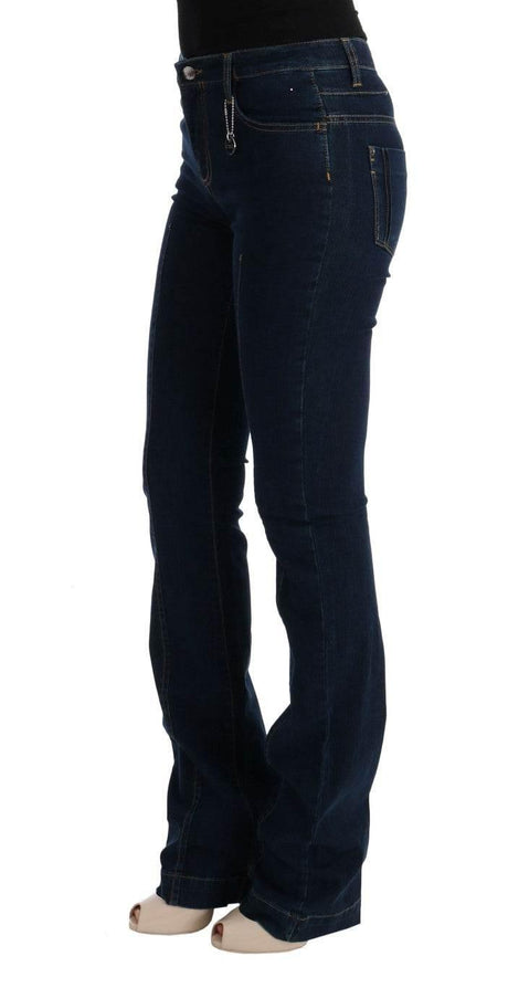 Costume National Blue Cotton Bootcut Flared Jeans - Hilstor