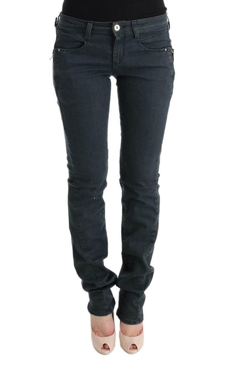 Costume National Gray Cotton Superslim Denim Jeans - Hilstor