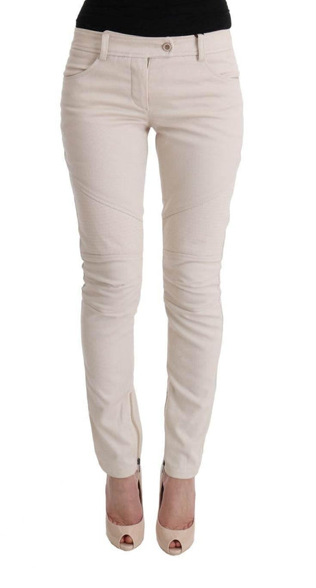 Ermanno Scervino White Slim Fit Casual Jeans - Hilstor