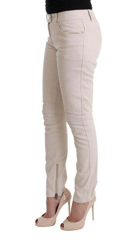 Ermanno Scervino White Slim Fit Casual Jeans - Hilstor