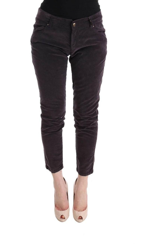 Ermanno Scervino Brown Cotton Cropped Casual Pants - Hilstor