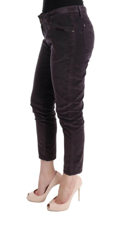 Ermanno Scervino Brown Cotton Cropped Casual Pants - Hilstor